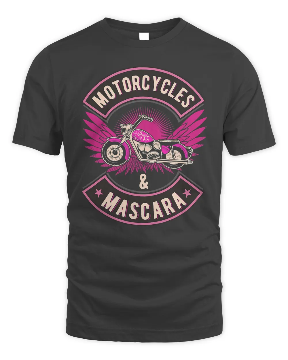 Funny Motorcycles And Mascara Makeup Biking Biker Girl T-Shirt