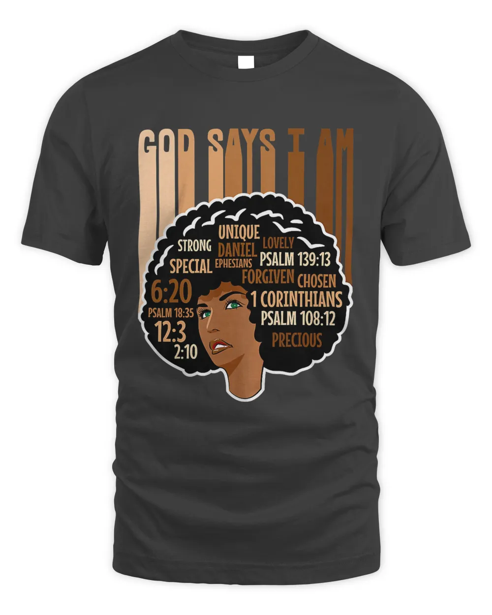 Womens I Am Melanin Black History Month BLM Afro African American T-Shirt