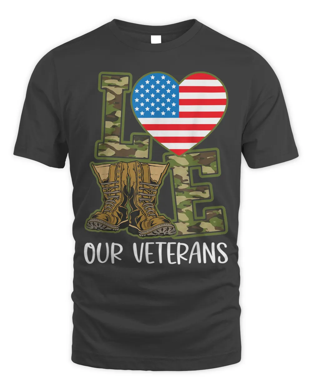American Flag Love Our Veterans Proud Veteran Best Gift