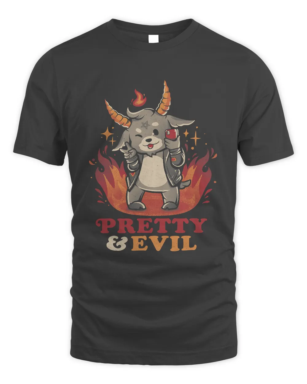 Pretty Evil Baphomet Halloween Sarcastic Satanic Goat542