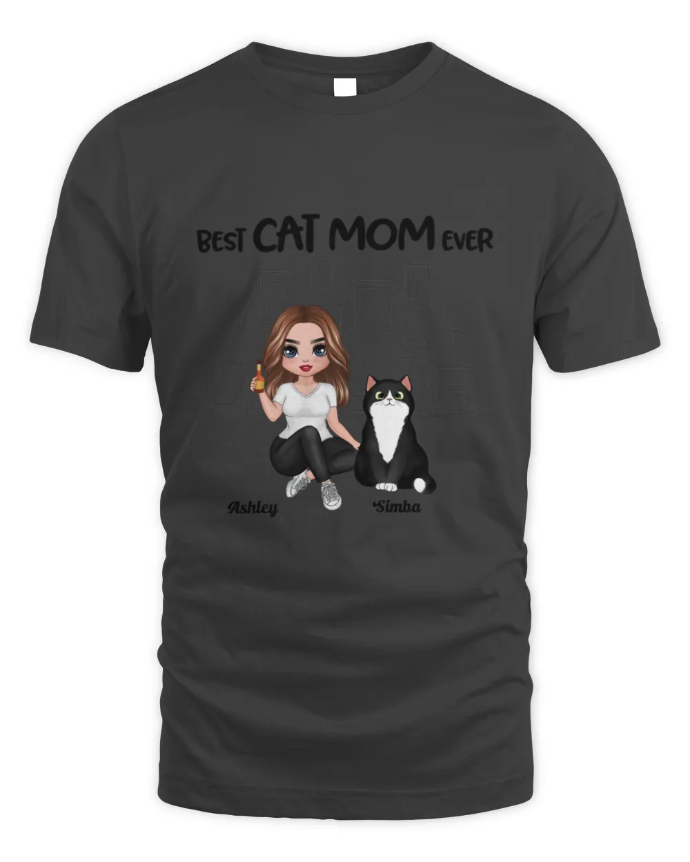 Outline Background In House Best Cat Mom Ever Personalized QTCAT241222A1