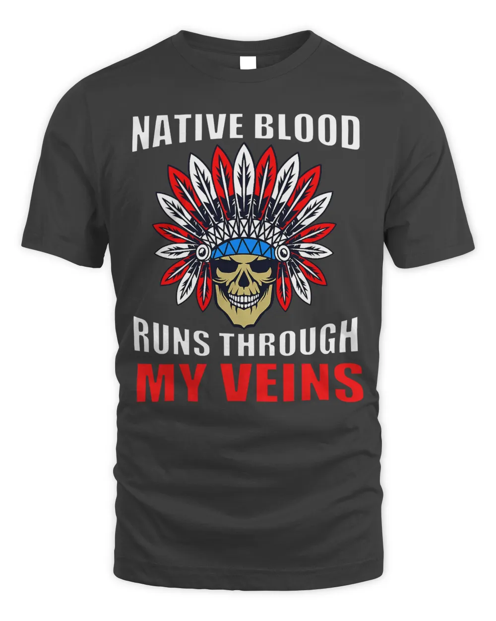 Native Blood Native American Skull For Men T-Shirt