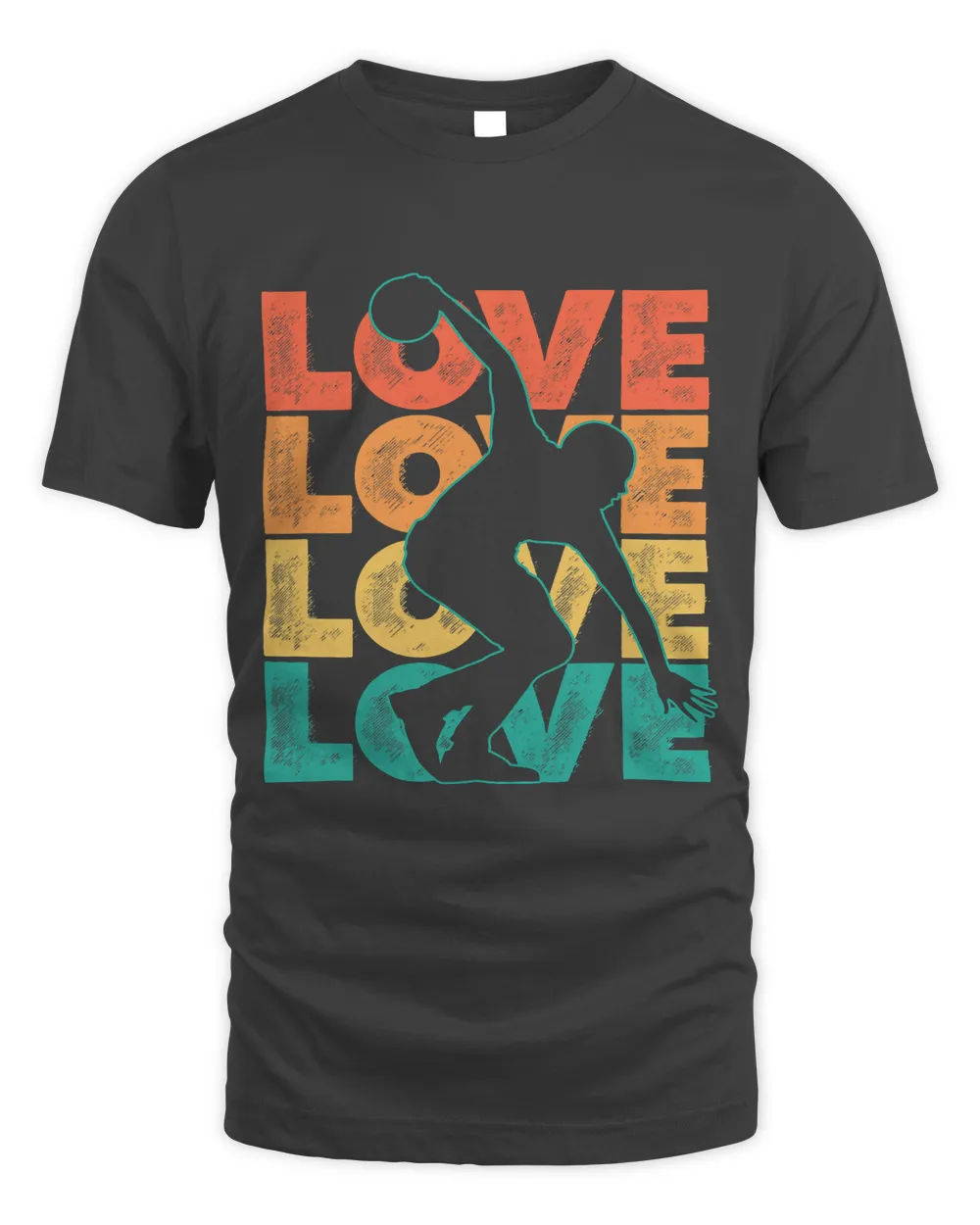 Retro Bowling Love Word Theme Graphic Design Bowler