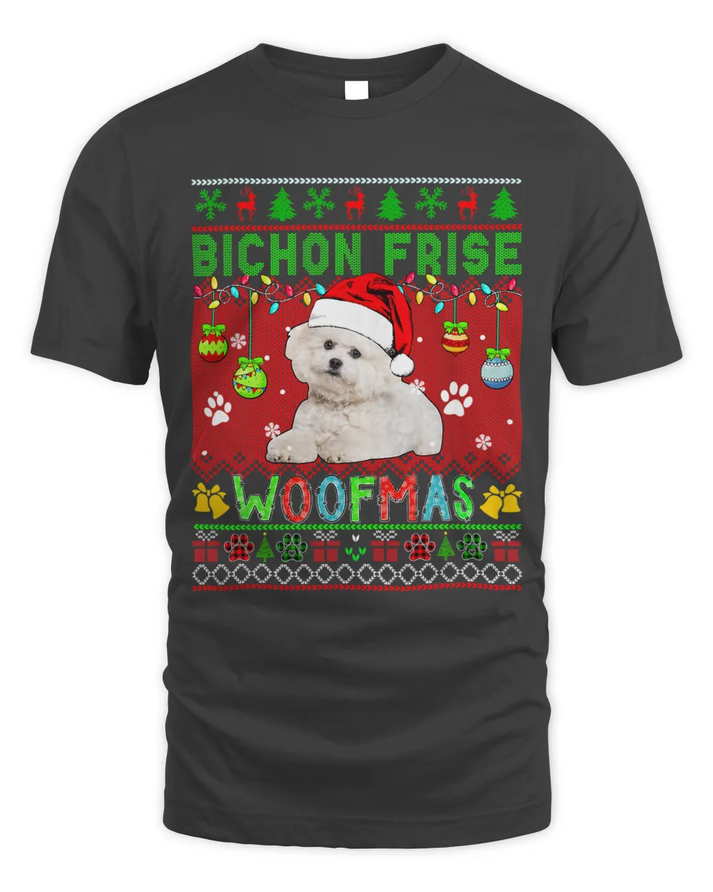 Bichon Frise Christmas Woof Santa Bichon Frise Dog Lover 49