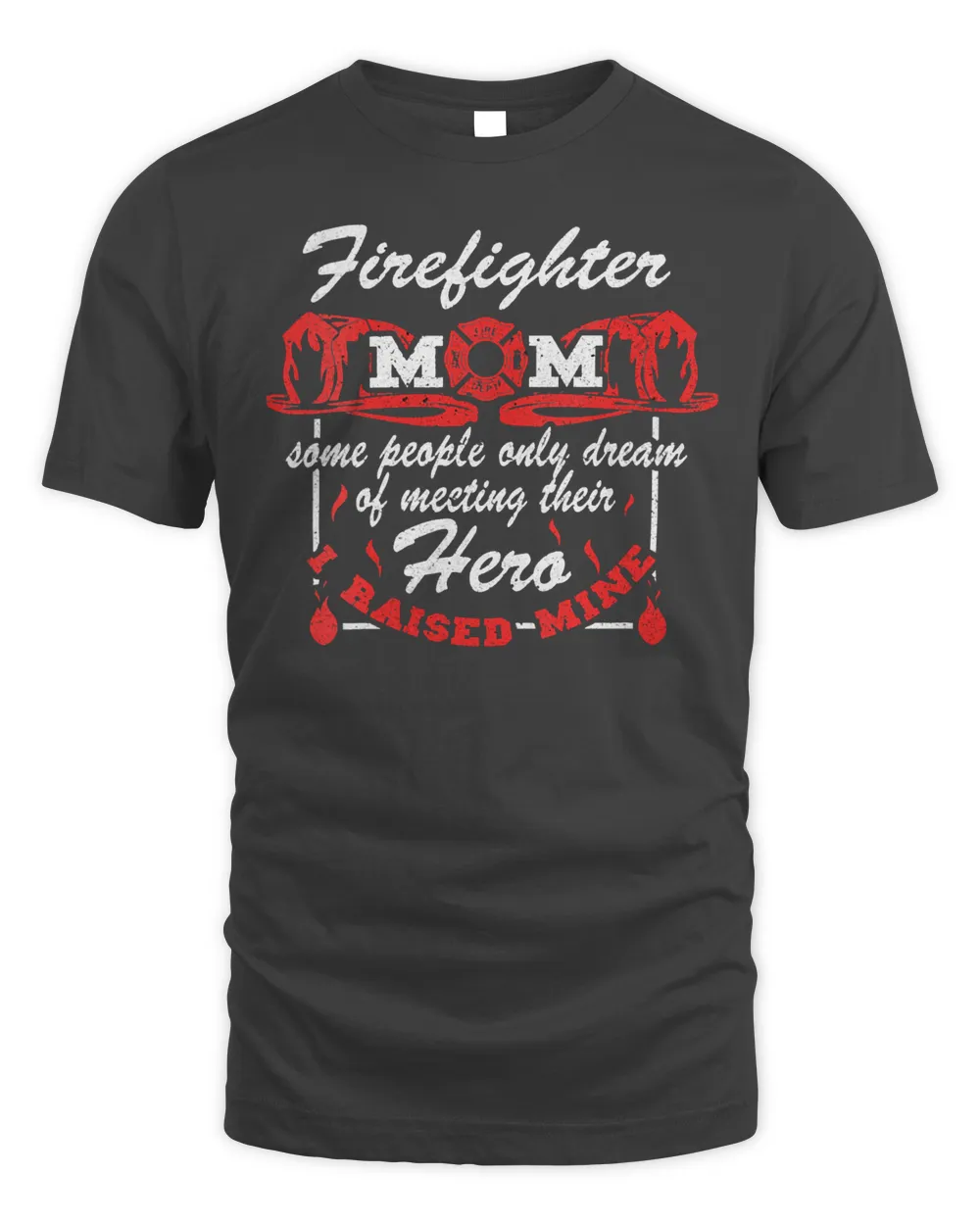 Womens My Favorite Firefighter Calls Me Mom - USA Flag - Proud Mom V-Neck T-Shirt