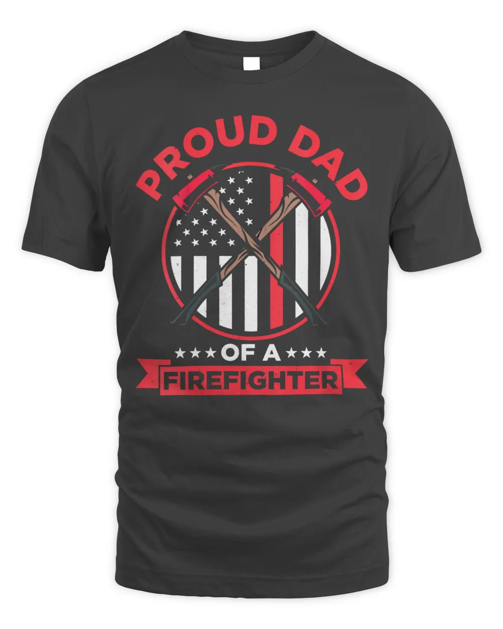 Womens Proud Dad Of A Firefighter Us flag Firefighter Dad Father V-Neck T-Shirt