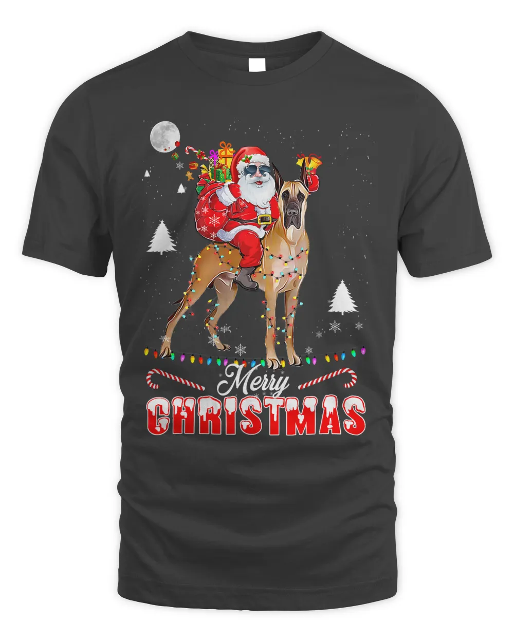 Merry Christmas Santa Riding Great Dane Kids Boys Xmas Pjs 338