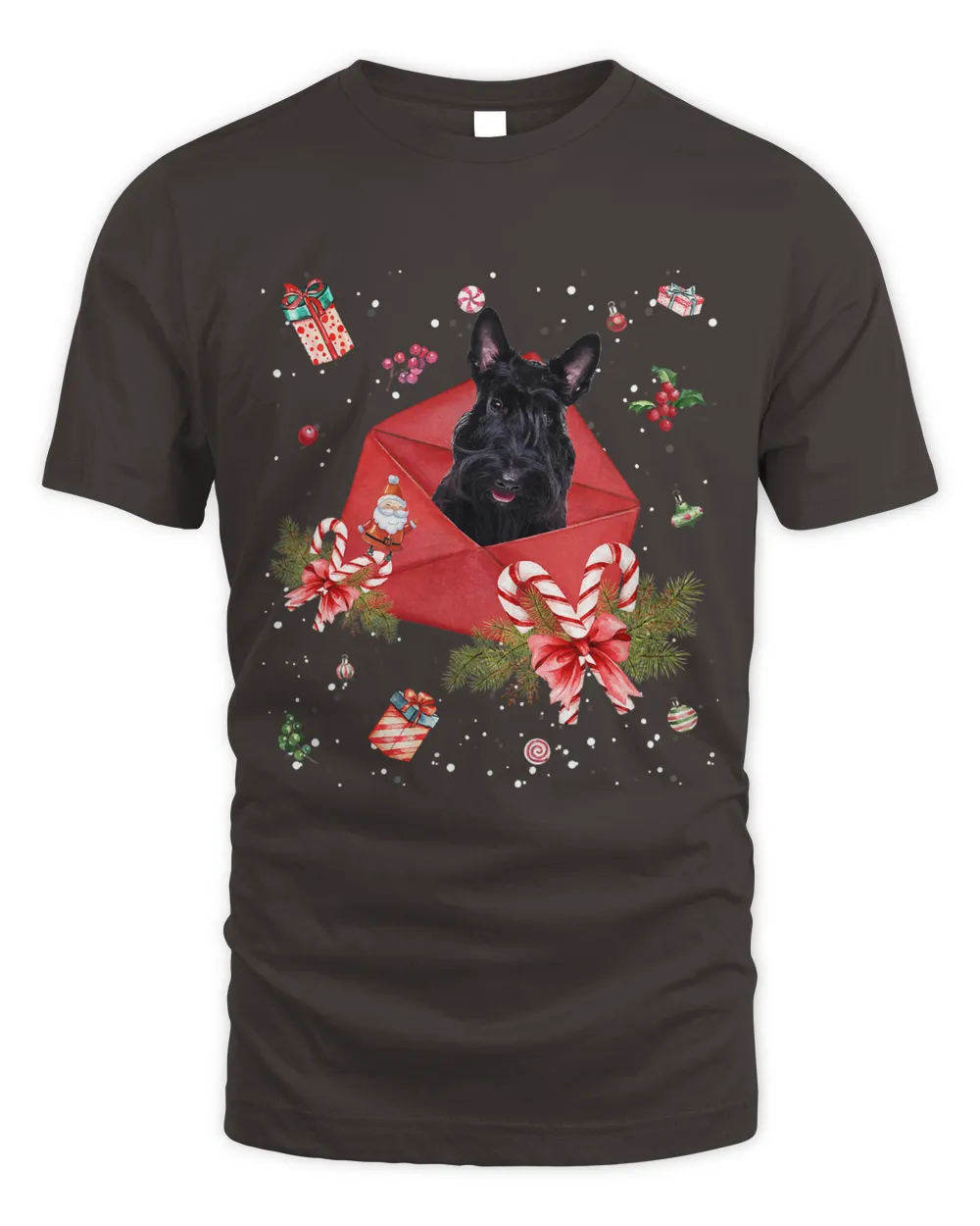 Scottish Terrier In Christmas Card Ornament Pajama Xmas396