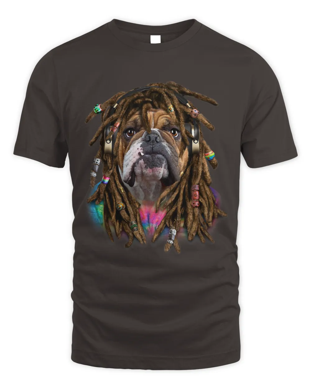 English Bulldog with Reggae Dreadlocks Hair