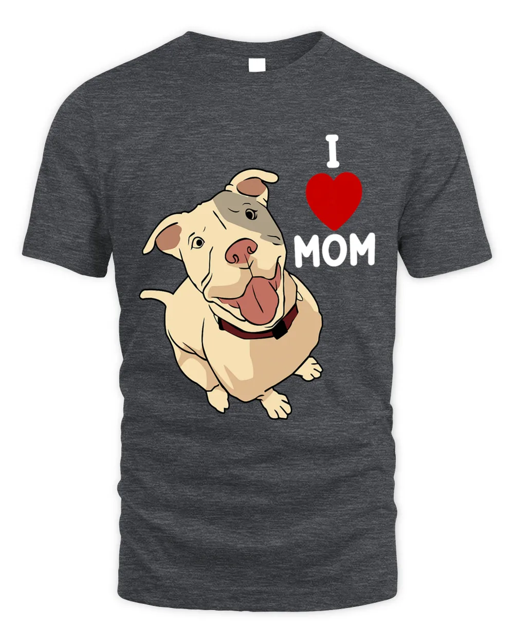 Womens I Love Mom Valentines Day Cute Dog Pitbull Mama VDay Pajama