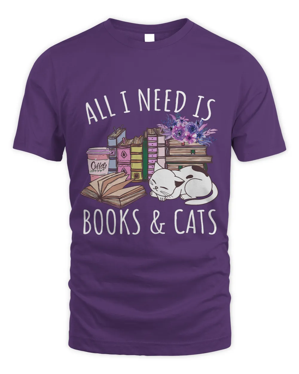 Women All I Need Is Books And Cats Cat Lover Kitten Reading
