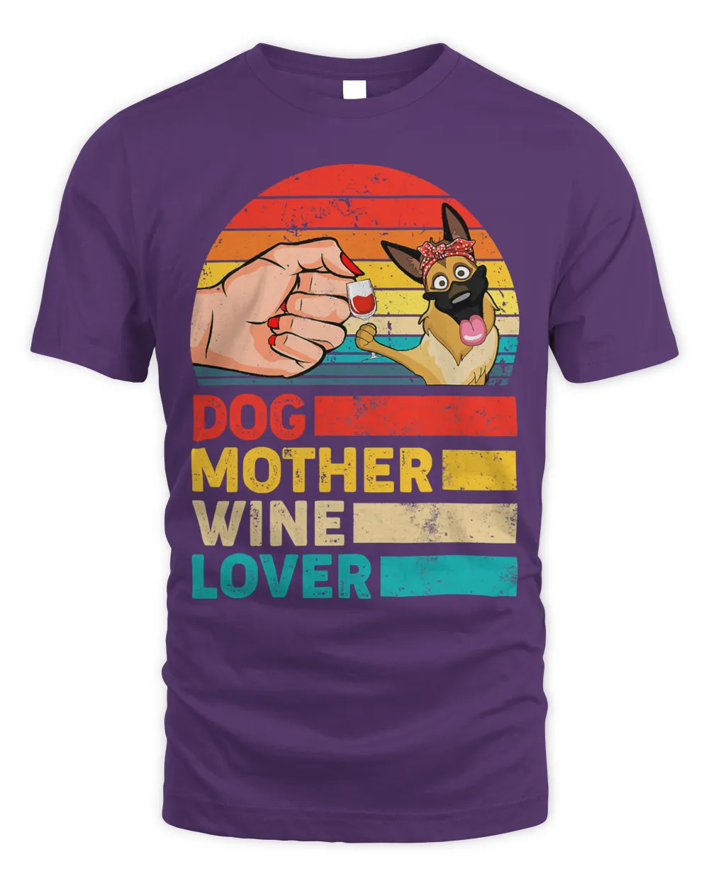 Retro Dog Mother Wine Lover German Shepherd Dog Mothers Day