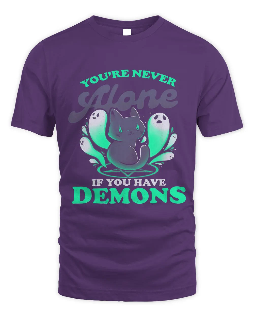 Funny Halloween Not Alone You Have Demons Sarcastic Cat578