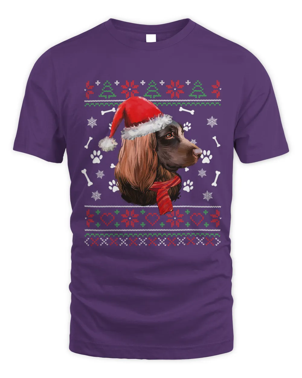 Ugly Sweater Christmas Boykin Spaniel Santa Hat Pajama Xmas