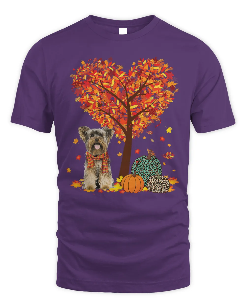 Yorkies Leaf Fall Yorkshire Terrier Dog Lover Thanksgiving T-Shirt