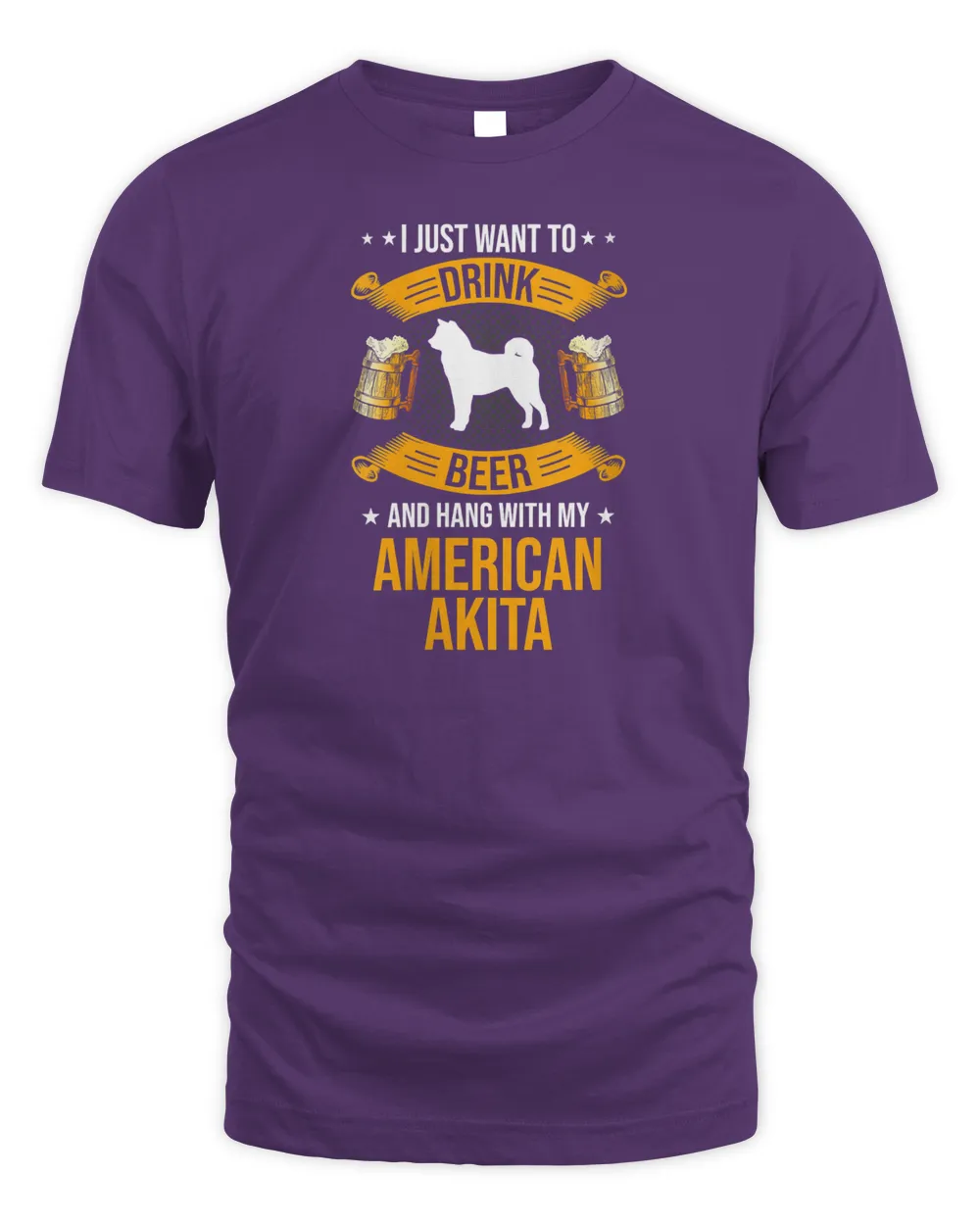 Womens Drink Beer And Hang With My American Akita Dog Lover V-Neck T-Shirt