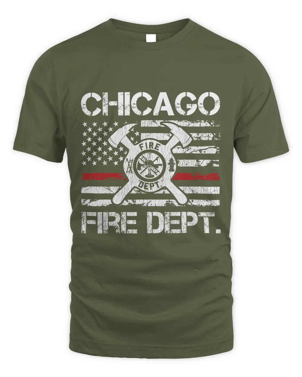 Chicago Illinois Fire Department Thin Red Line Fireman