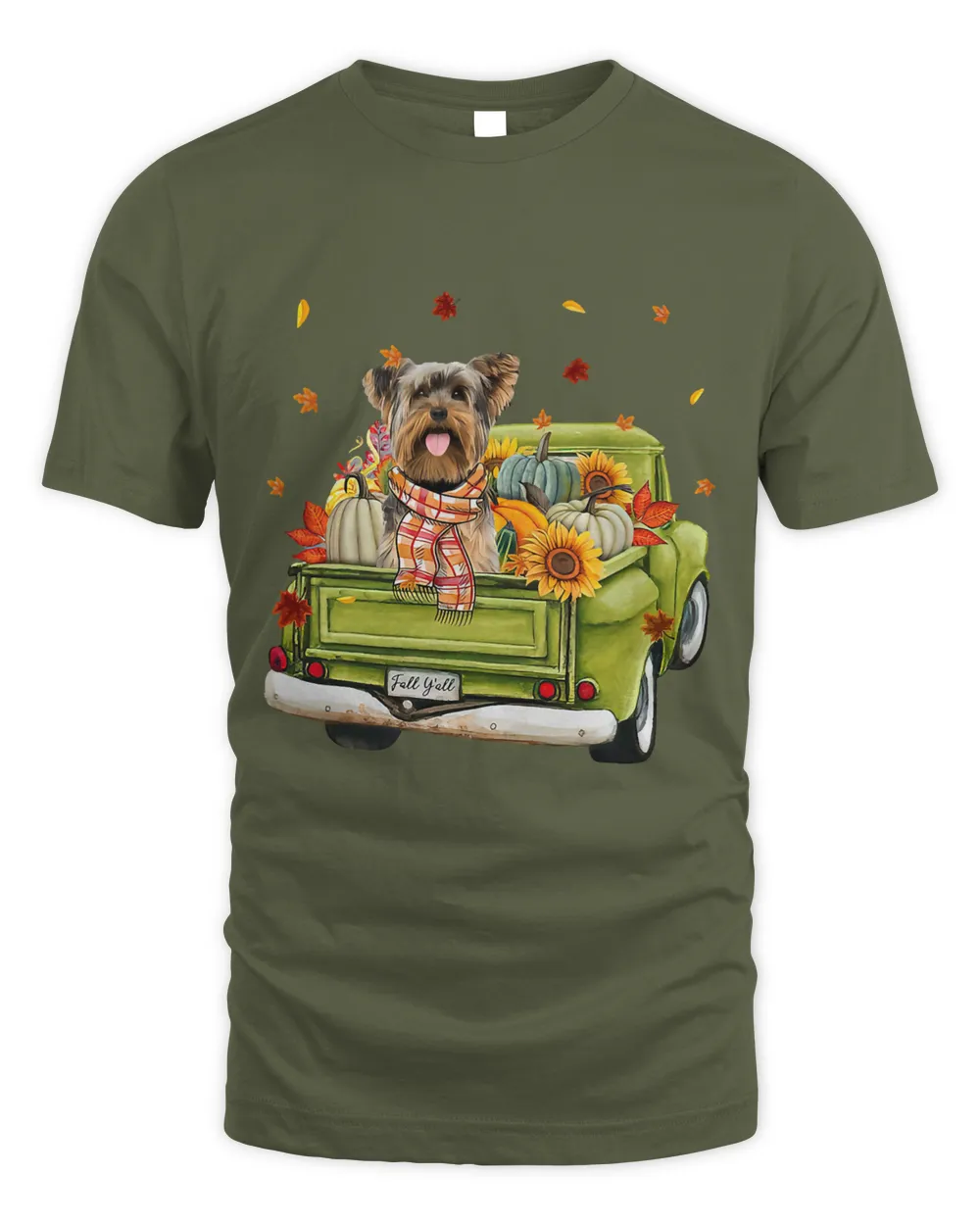 Happy Fall Yall Yorkshire Terrier Dog On Truck Pumpkin Fall42