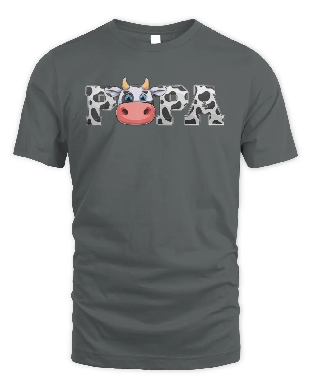 Papa Cow Print Cowboy Animal Pattern Farmer Cow Father Papa T-Shirt