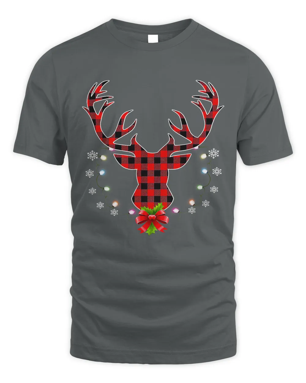 Deer Classic Red Black Christmas Buffalo Plaid Deer Head Pajama 37