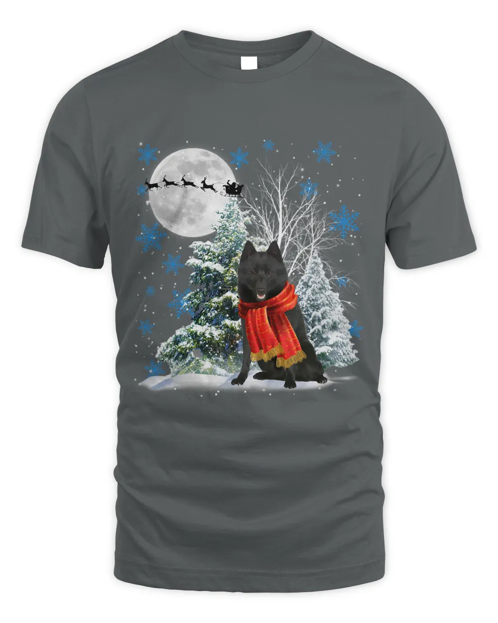 Schipperke Under Moonlight Snow Christmas Pajama 56