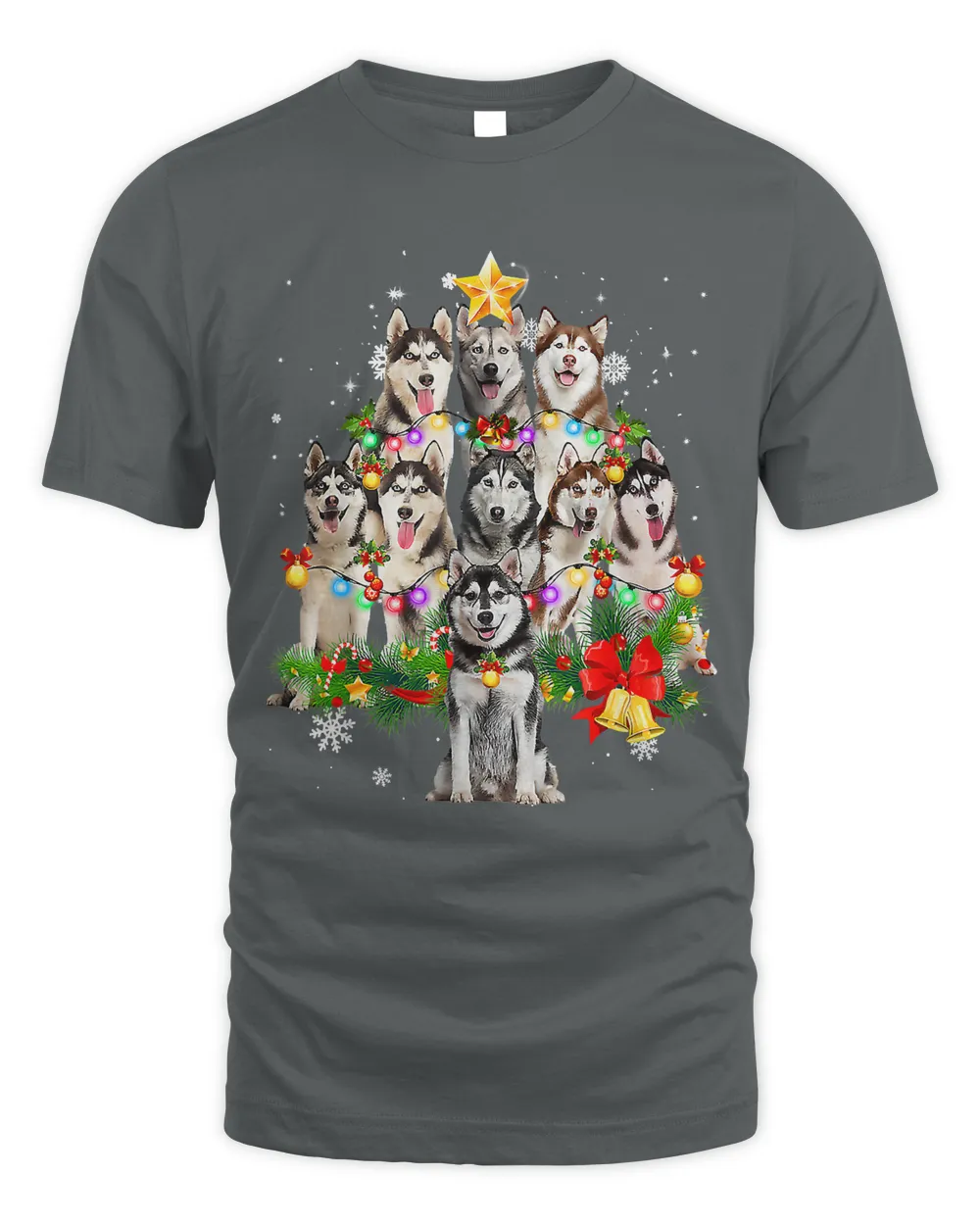 Siberian Husky Christmas Tree Dog Lights Pajamas Xmas Gift189
