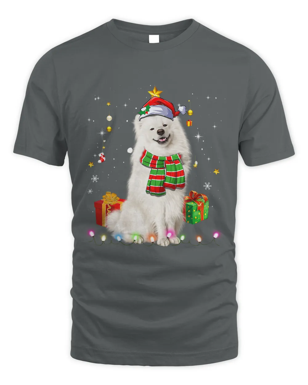 Samoyed Santa Christmas Tree Lights Xmas Pjs Boys 46