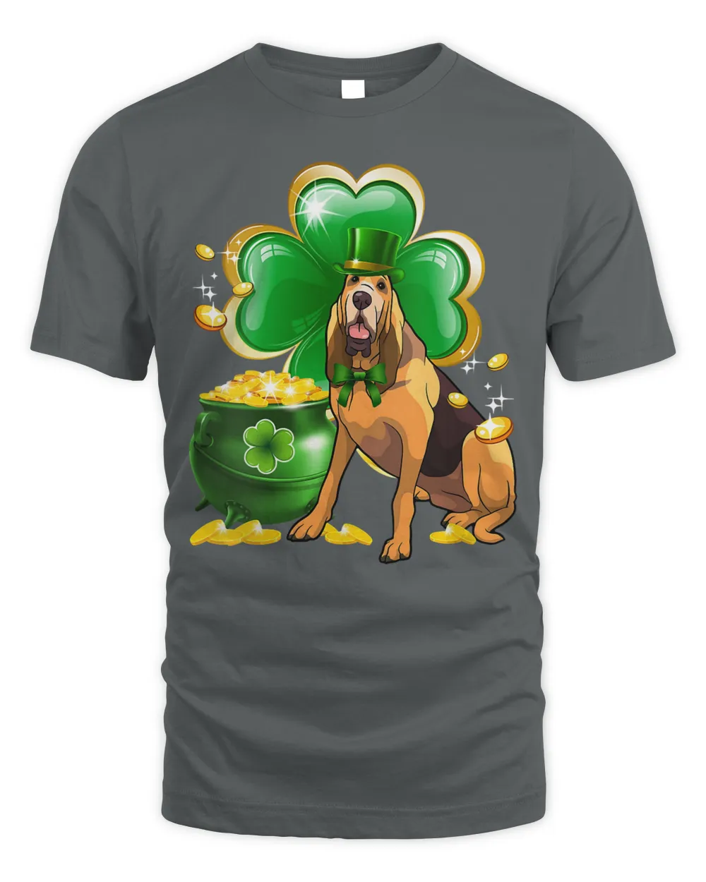 Womens Bloodhound Dog Shamrock St Patricks Day Dog Irish Gift V-Neck T-Shirt
