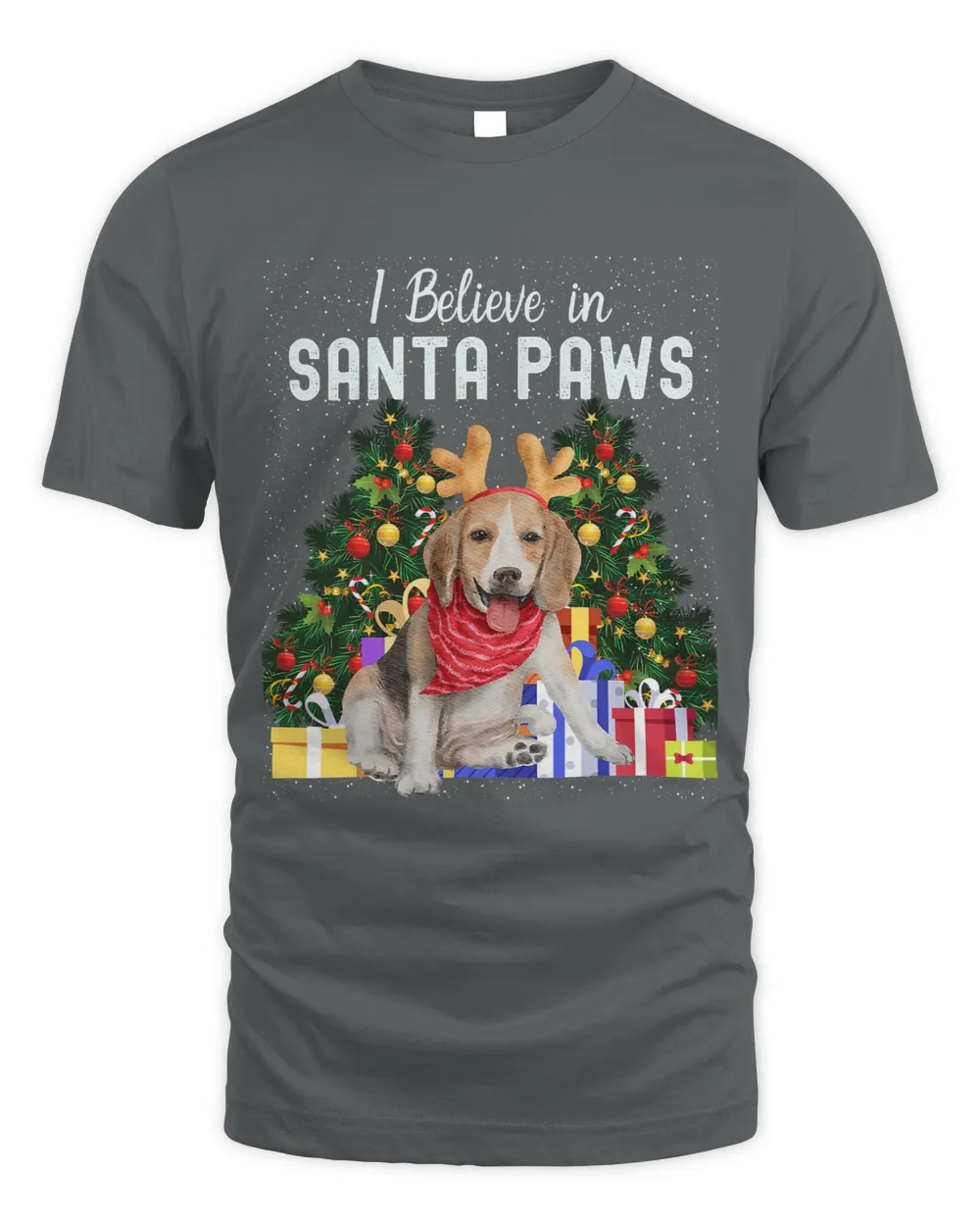 I Believe In Santa Paws Cute Christmas Beagle Puppy462