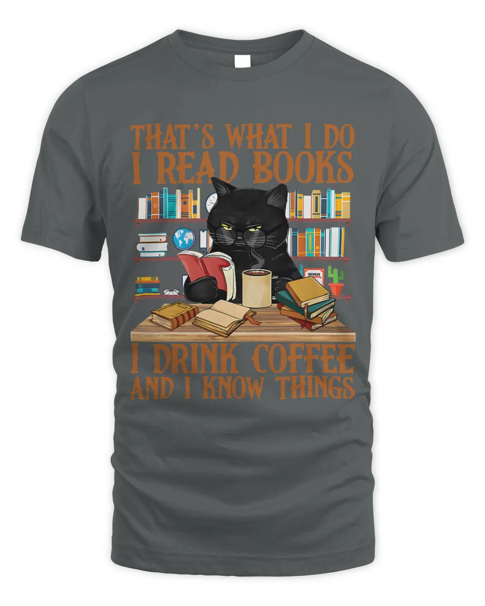 Retro Read Books Coffee Funny Black Cat Kitten Mom Librarian