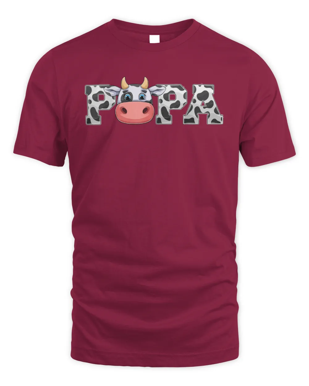 Papa Cow Print Cowboy Animal Pattern Farmer Cow Father Papa T-Shirt