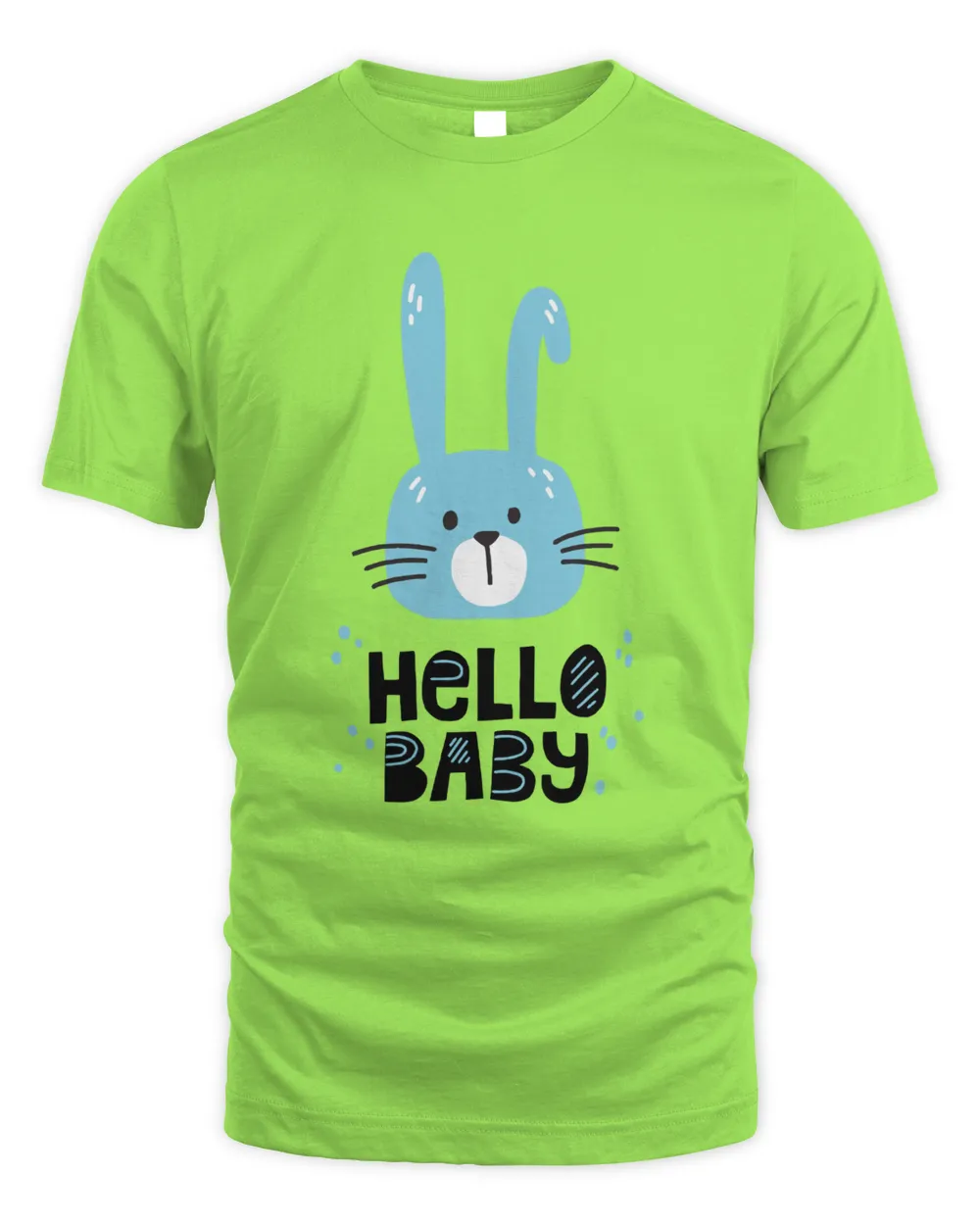 Hello Baby Infant Soft Bodysuit With Cute Bunny Unisex Standard T-Shirt lime s