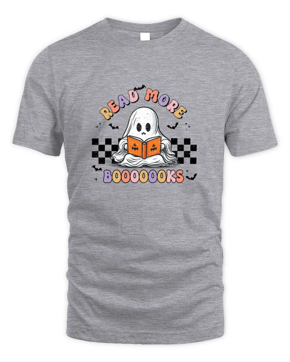 Groovy Halloween Read More Books Cute Boo Read A Book Unisex Standard T-Shirt sport-grey s
