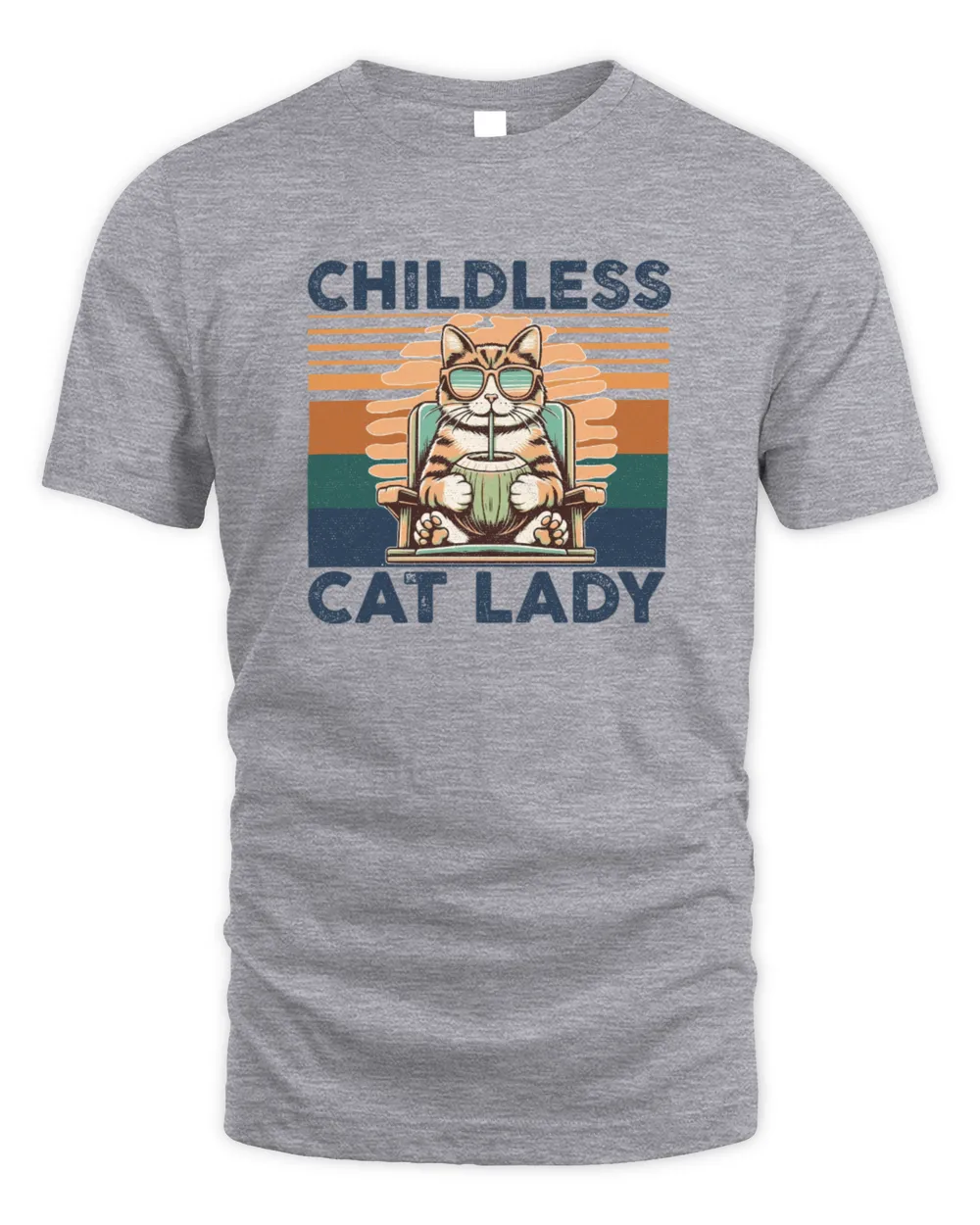 Childless Cat Lady Cat Lovers Vintage Unisex Standard T-Shirt sport-grey s