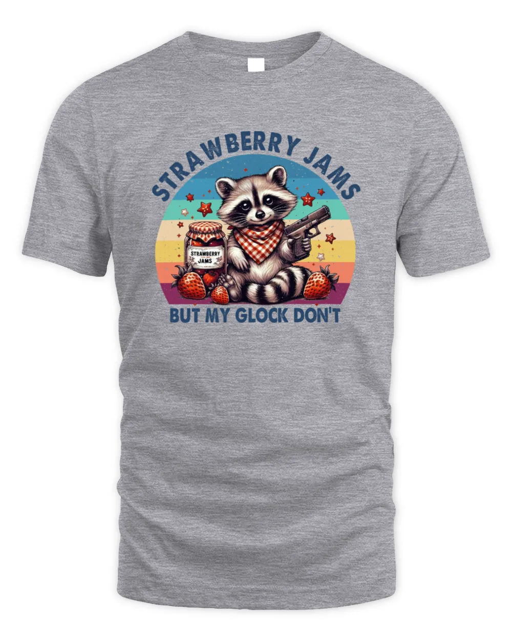 Strawberry Jams But My Don't Raccoon Unisex Standard T-Shirt sport-grey s