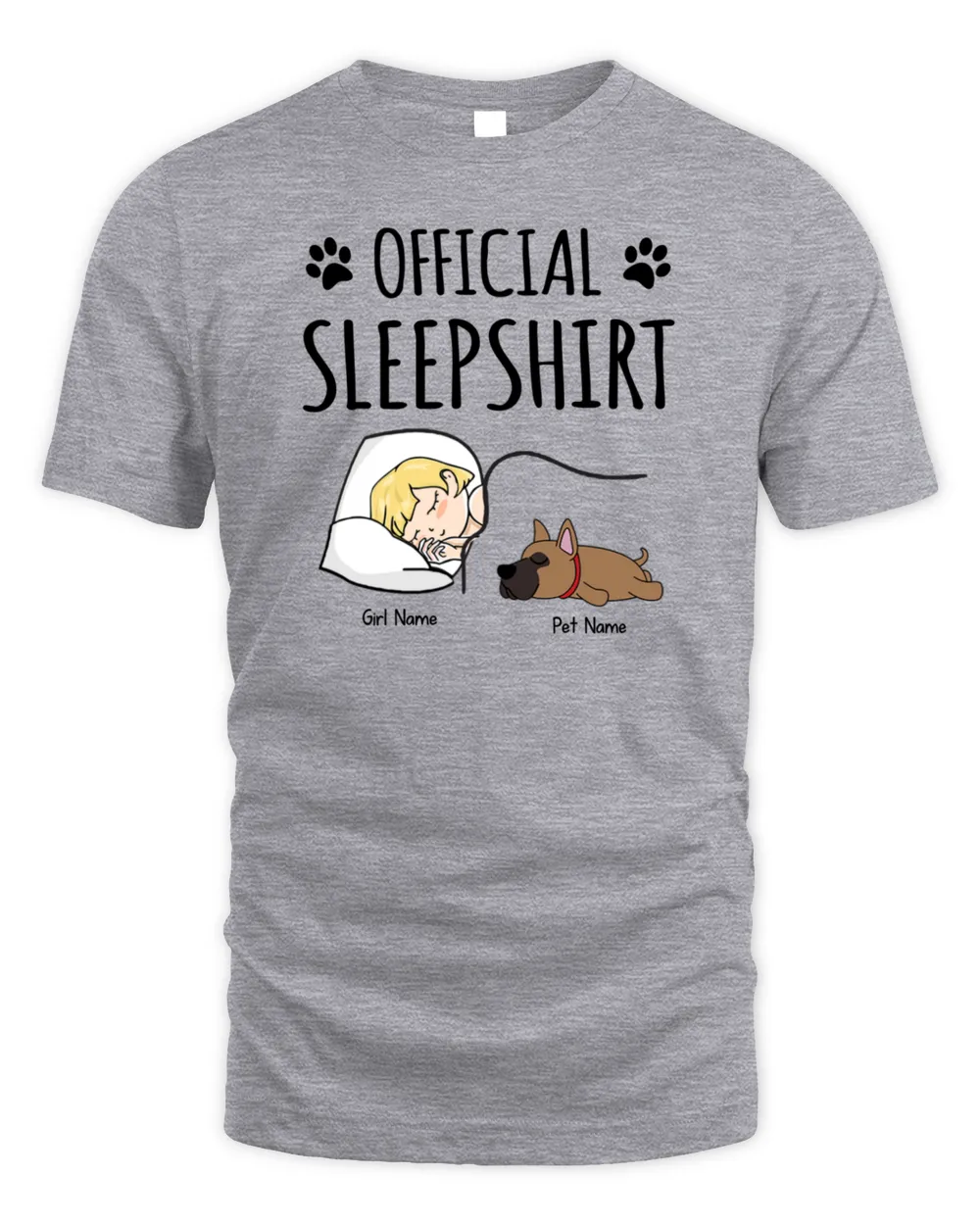 Official Sleep Shirt - Dog Cat Personalized T-Shirt Custom T
