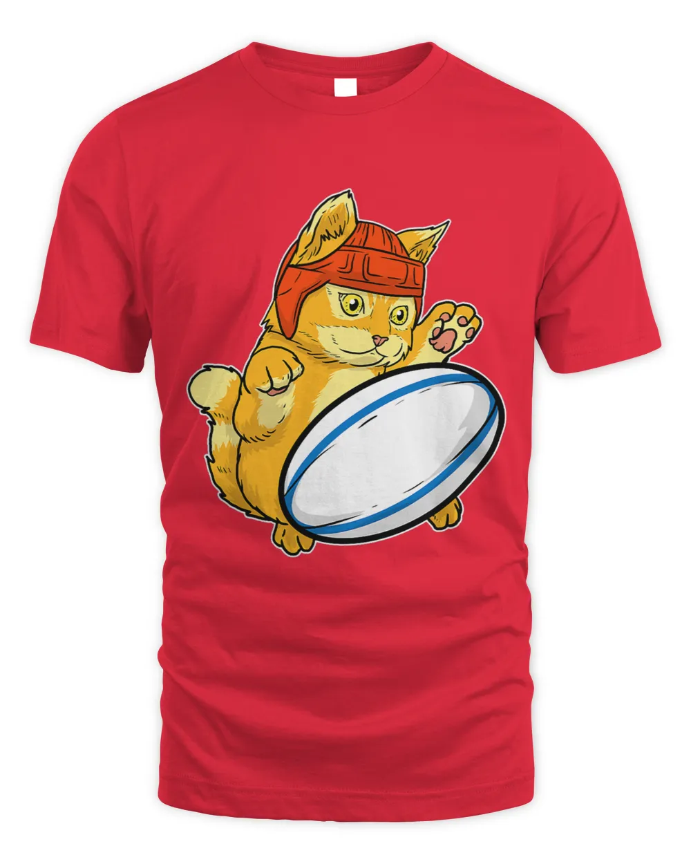 Cute Cat Playing Rugby Kitty Rugby Player Costume