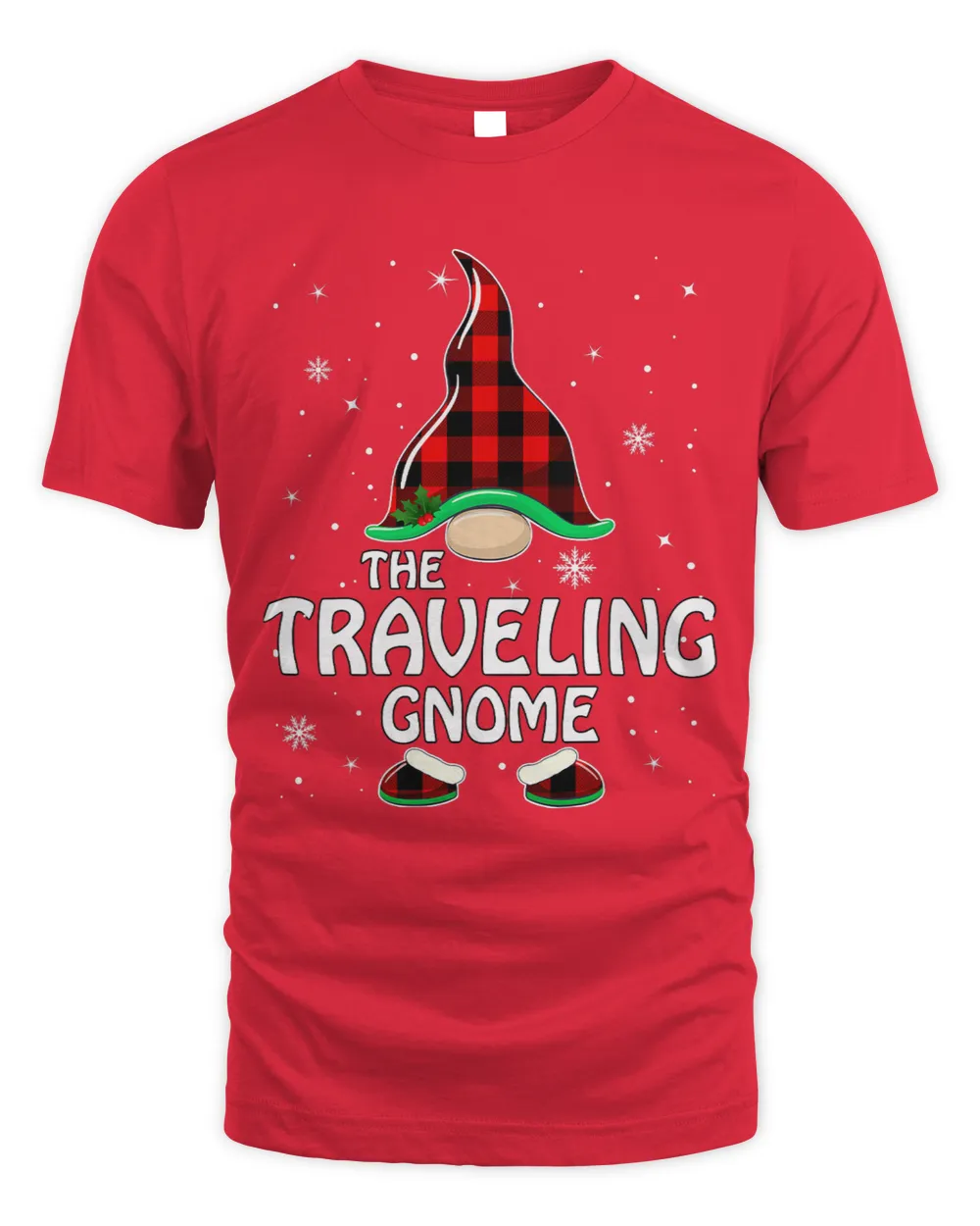 Traveling Gnome Buffalo Plaid Matching Family Christmas