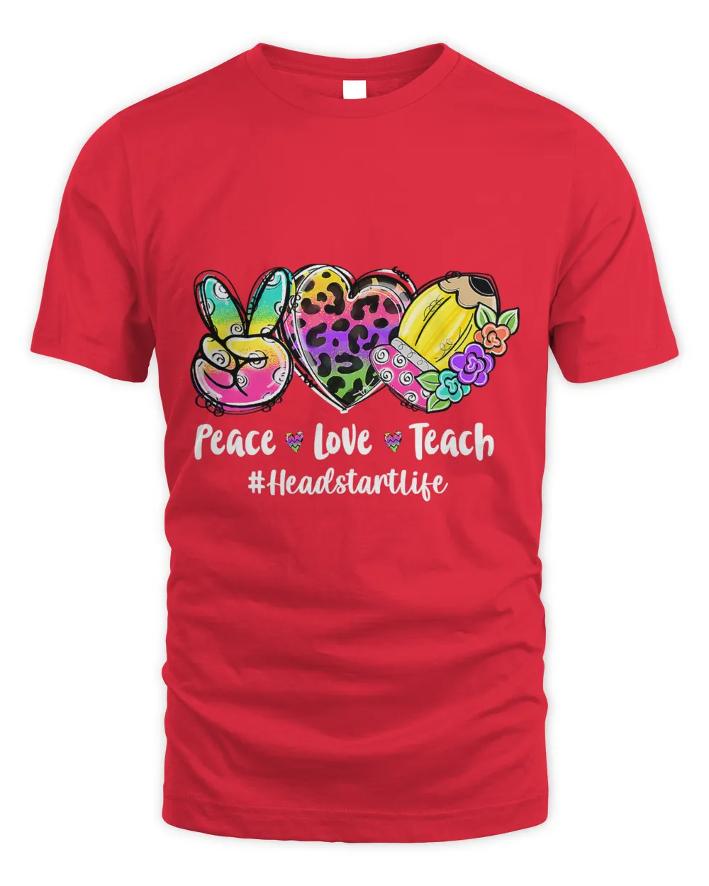 Peace Love Teach Tie Dye Headstart Life Back To School Gift