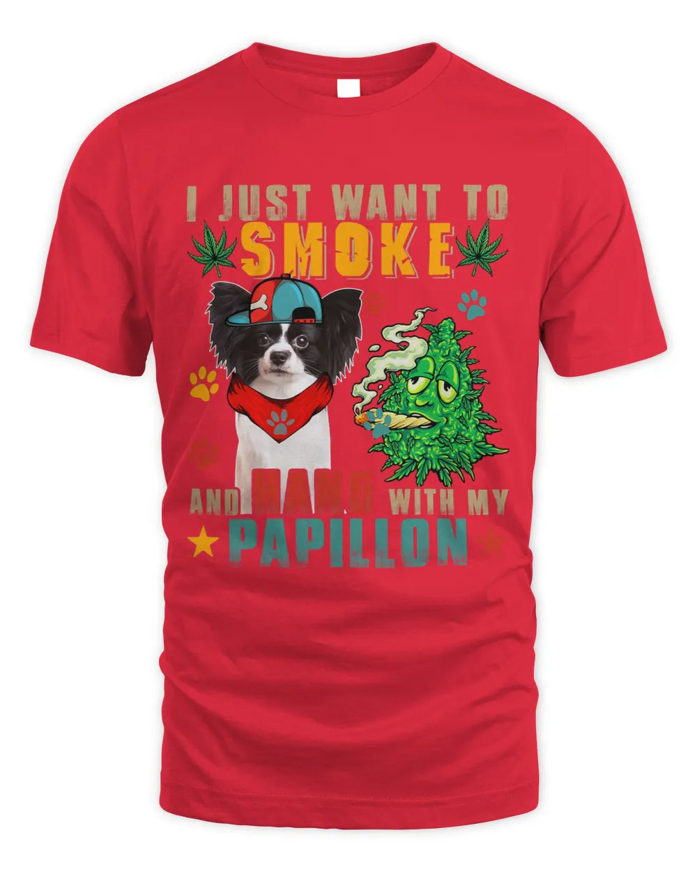 Vintage Smoke And Hang With My Papillon Funny Smoker Weed