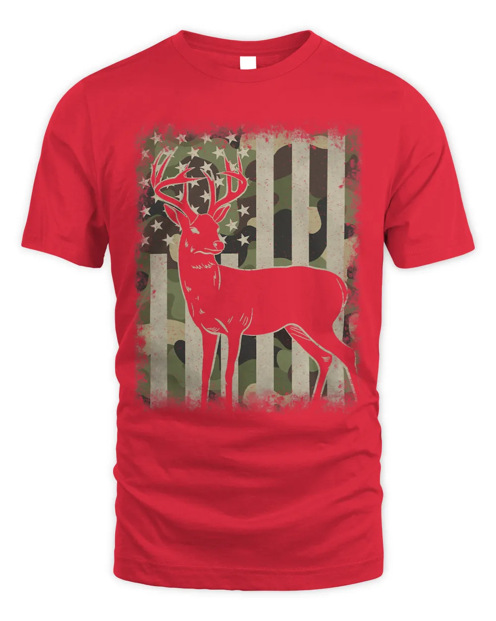 Whitetail Buck Deer Hunting Hunter Camouflage Camo US Flag