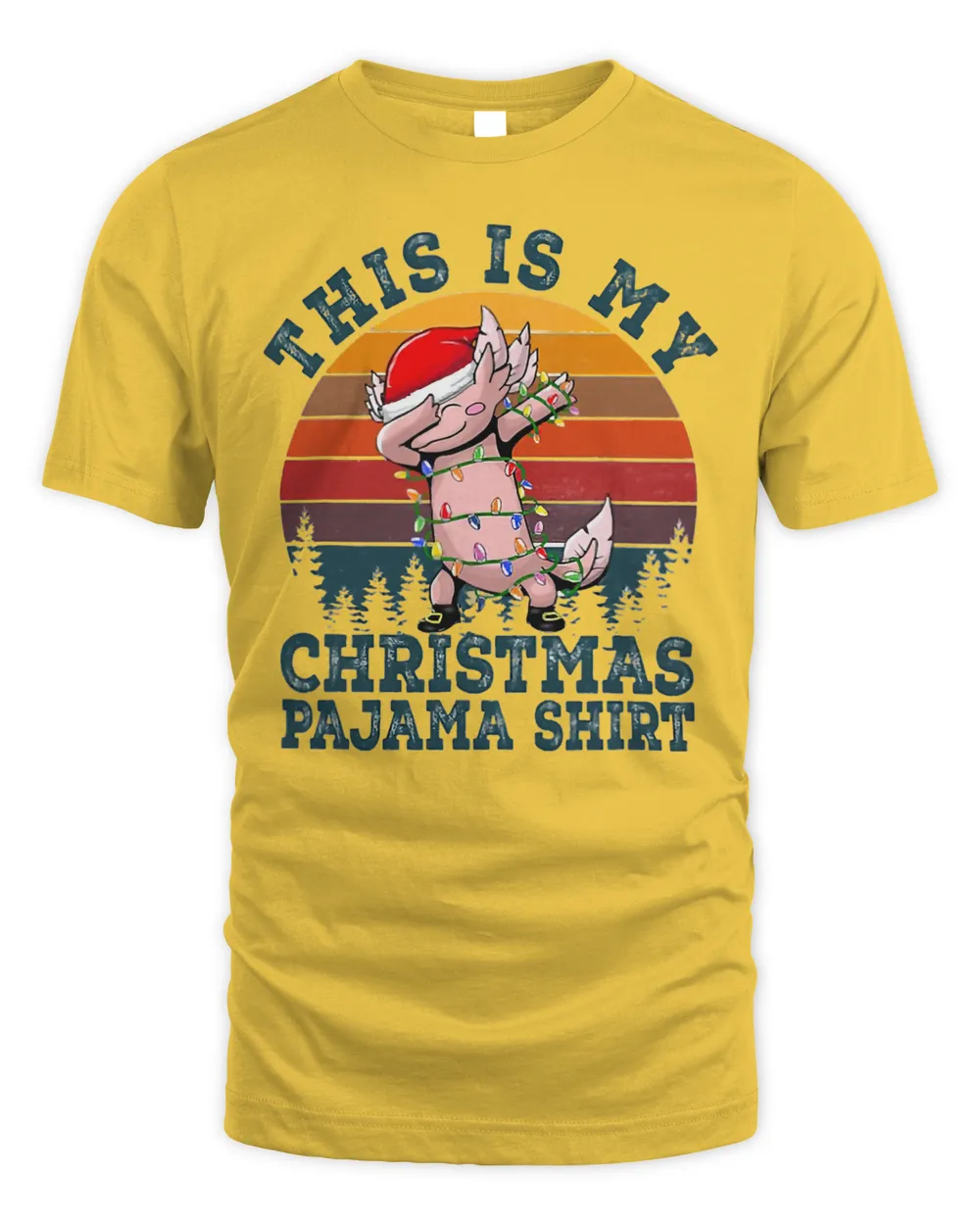 This Is My Christmas Pajama Retro Dabbing Axolotl Tree Light 74