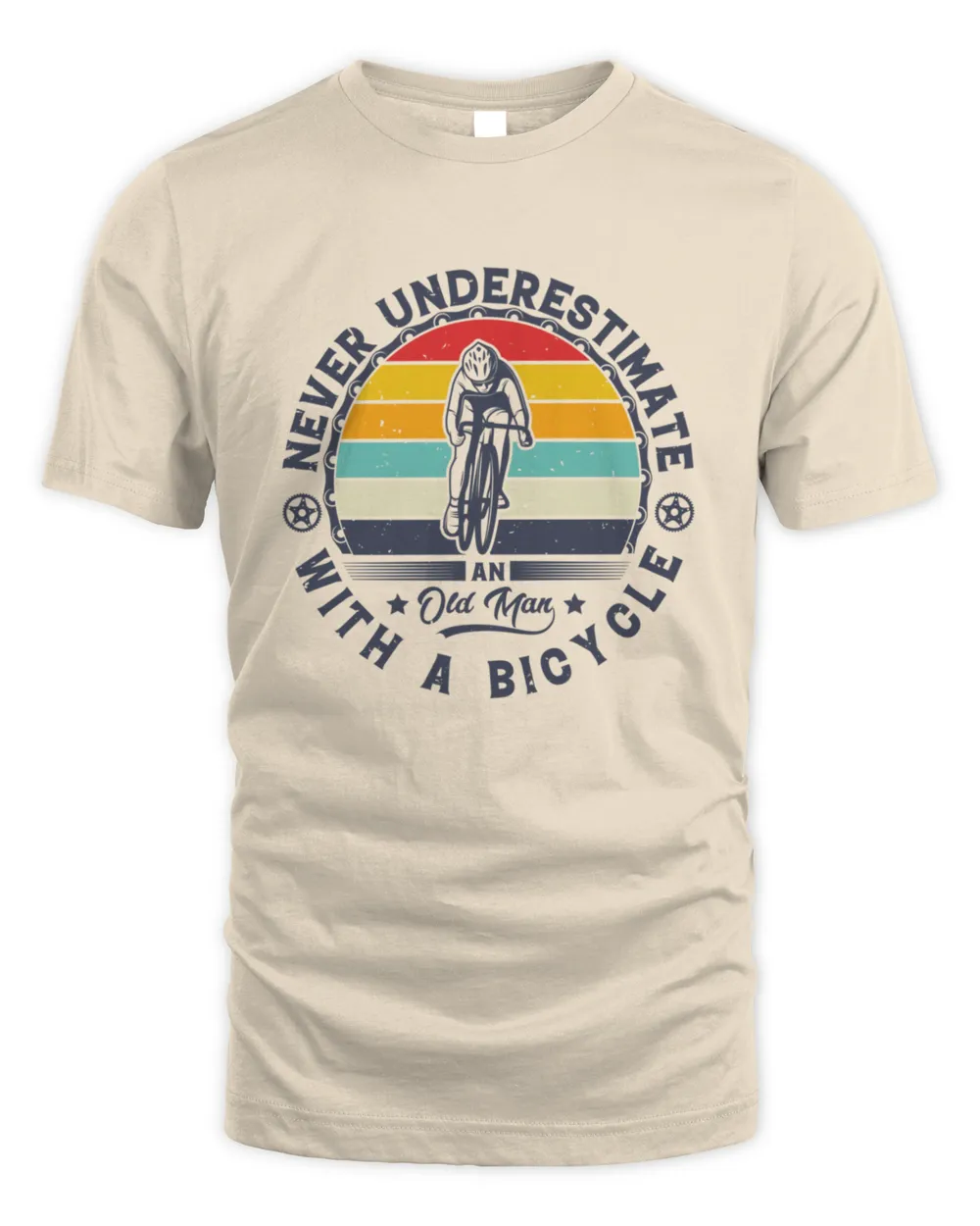 Vintage Never Underestimate An Old Man On A Bicycle Grunge Mountain Bike lovers  T-Shirt