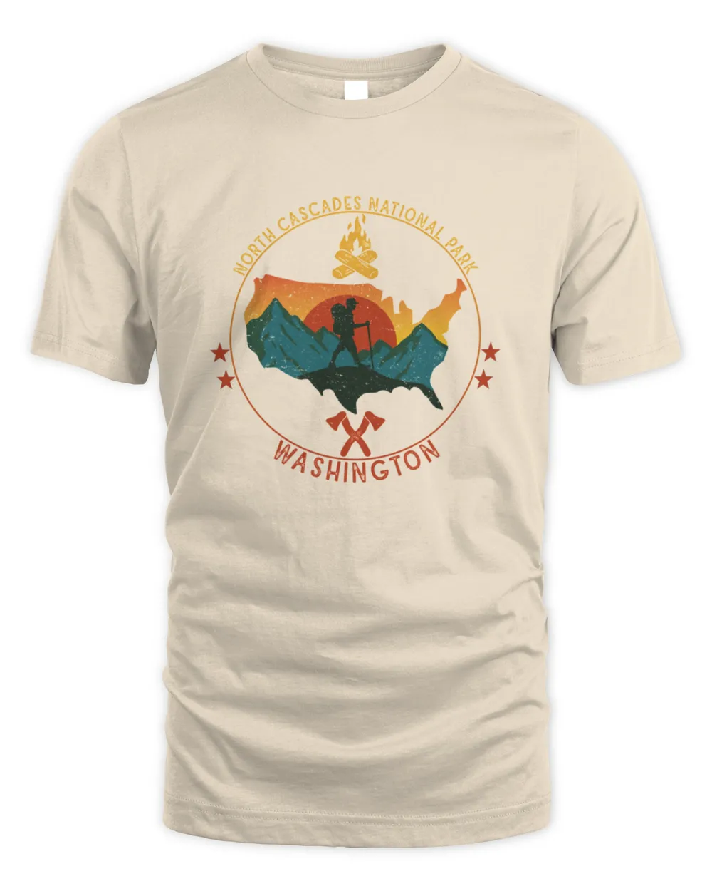 Vintage North Cascades National Park Washington1614 T-Shirt