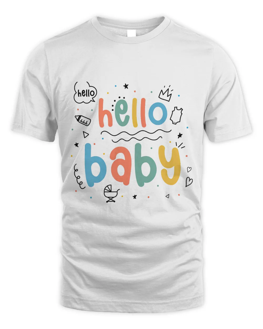 Hello Baby Infant Soft Bodysuit Unisex Standard T-Shirt white s