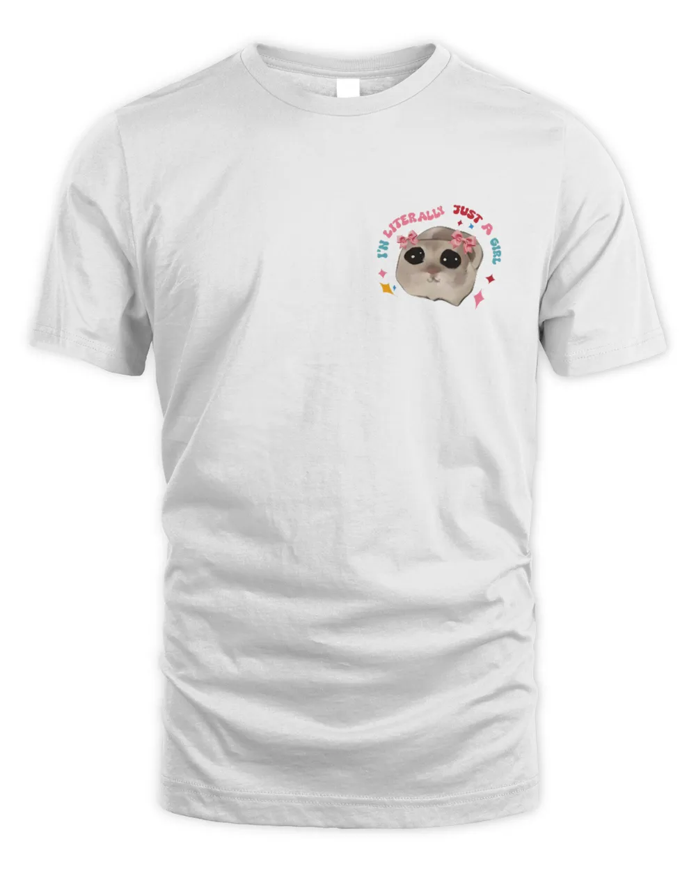 I'm Literally Just A Girl Sad Hamster Meme Shirt, Cute Sad Hamster Tee, Animal Lover Gift, Cute Coquette Hamster Meme, Funny Meme Gifts