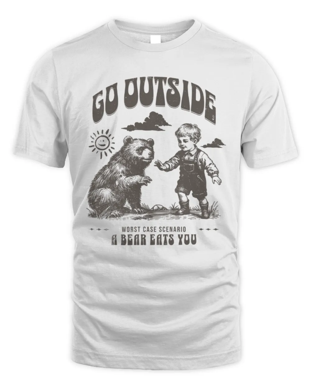 Go Outside, Worst Case Scenario A Bear Eats You T-Shirt, Bear T-Shirt, Funny Camping Shirt, Outdoor Shirt, Halloween T-Shirt, Camper Gift