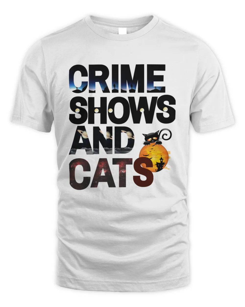 Crime shows and cats black cat   Cats lovers 307149  T-Shirt