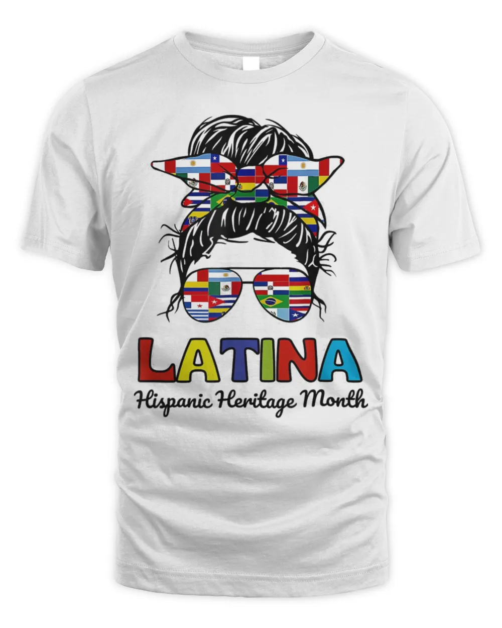 Messy Bun Latina Hispanic Heritage Month T-shirt