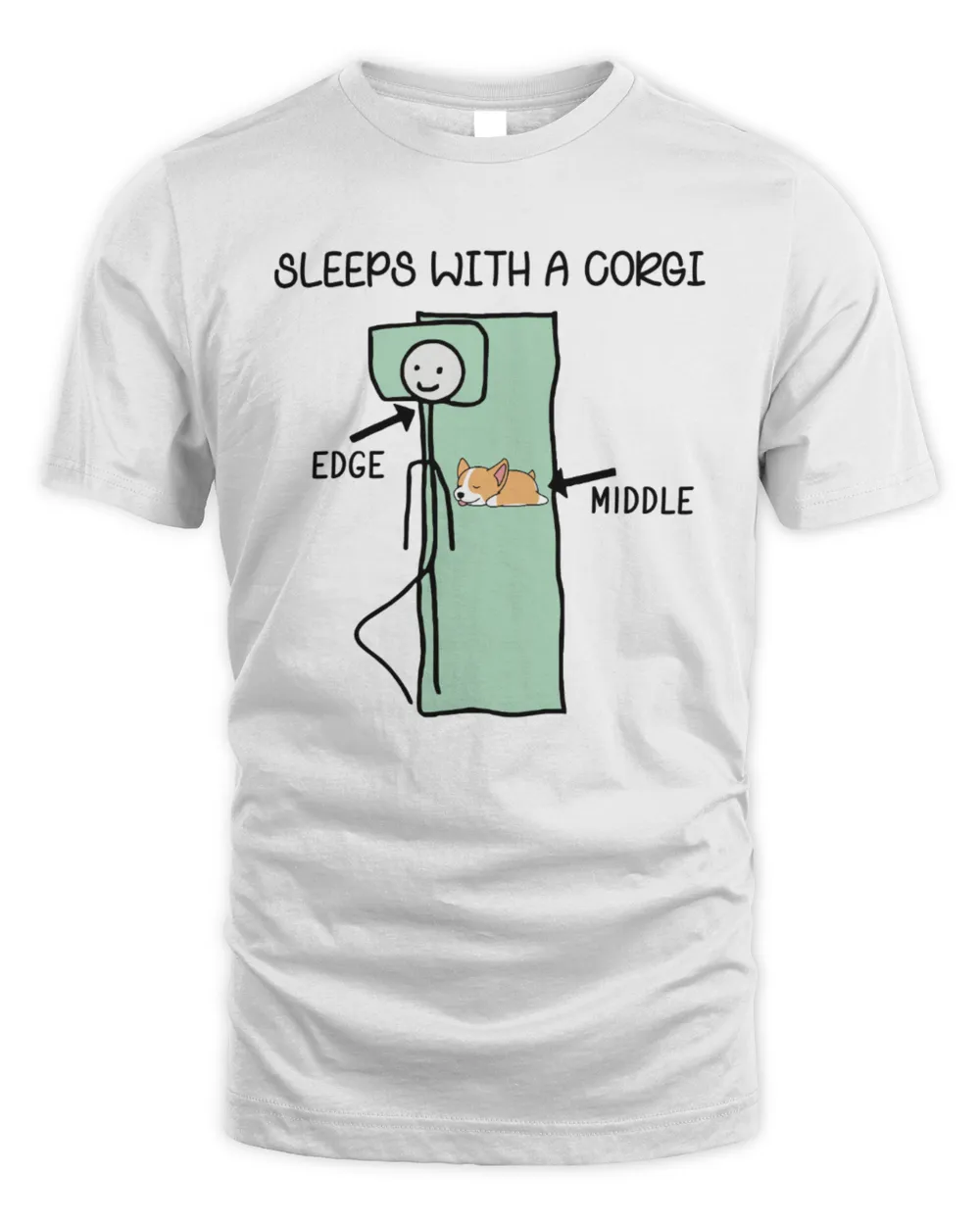 Sleeps With A Corgi Men's Standard T-Shirt white s